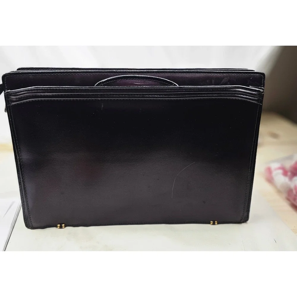 Mens Genuine Leather Briefcase‎ Dark Brown Classic Business Travel Laptop Bag